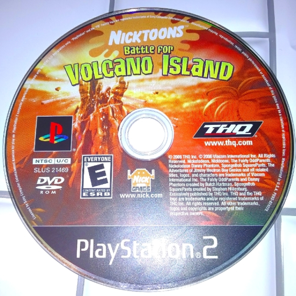 PS2 NickToons Battle For Volcano Island Playstation 2 Video Game Disc